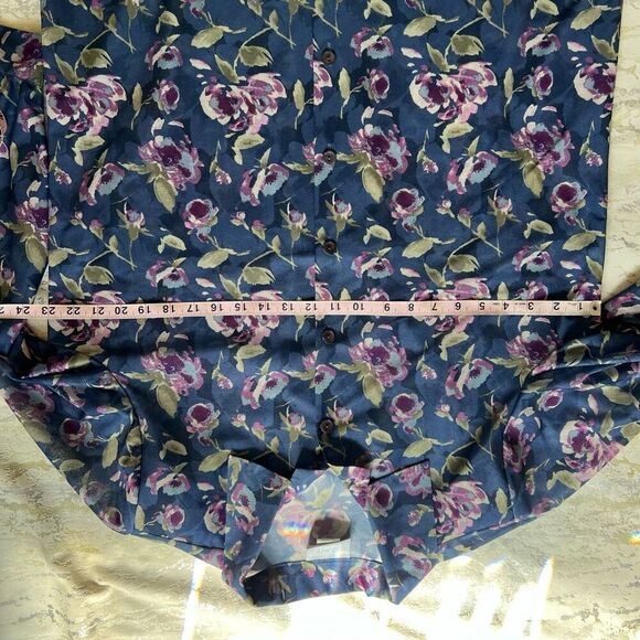 Blair Vintage 90a floral shoulder pad button down - Picture 10 of 11